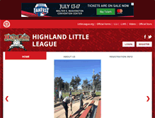 Tablet Screenshot of highlandlittleleague.net